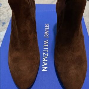 Stuart Weitzman Chocolate Suede Ankle Boots